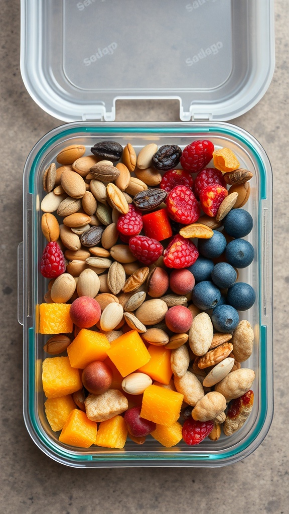 A delicious mix of snacks perfect for kids' lunch.