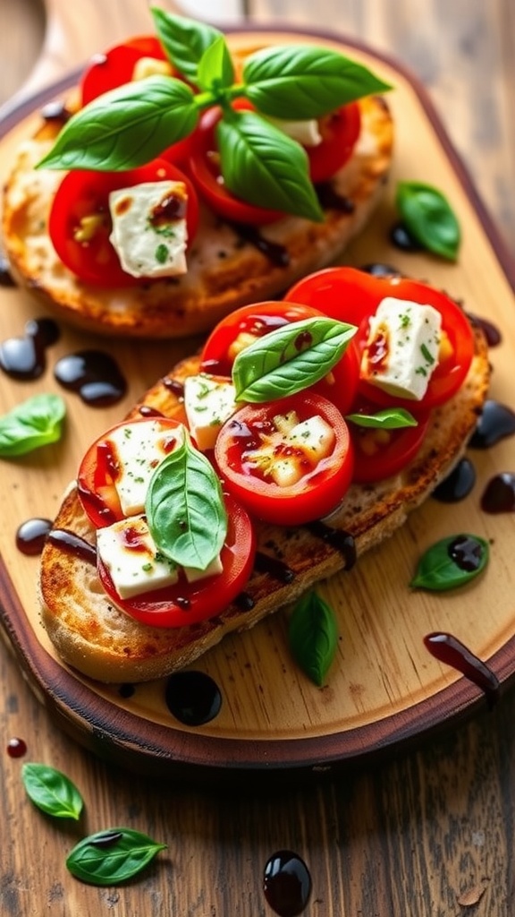 Feta Cherry Tomato Toast with fresh ingredients